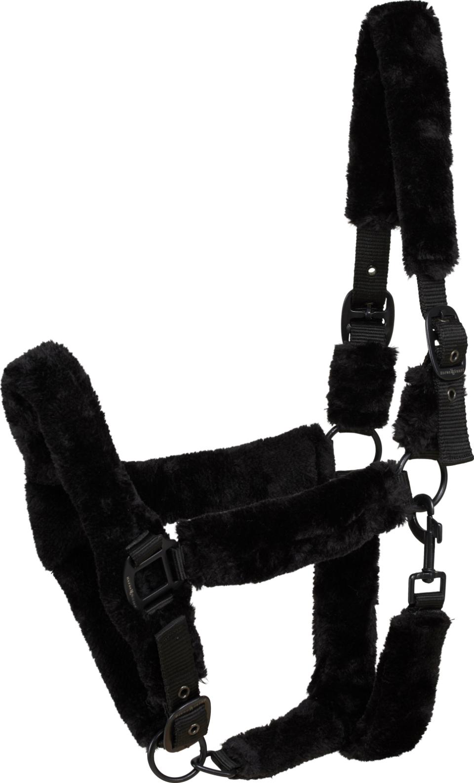 HorseGuard Clint faux fur halter, COB, black