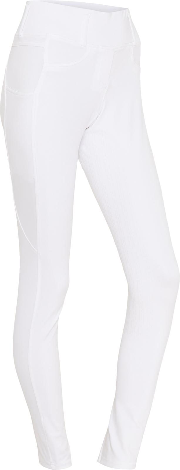 Equipage Kalea riding tights with full grip, white