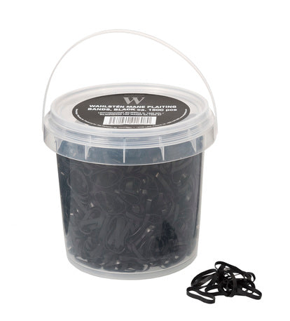 WAHLSTEN MANE PLAITING BANDS CA.1500 PCS/BUCKET, BLACK