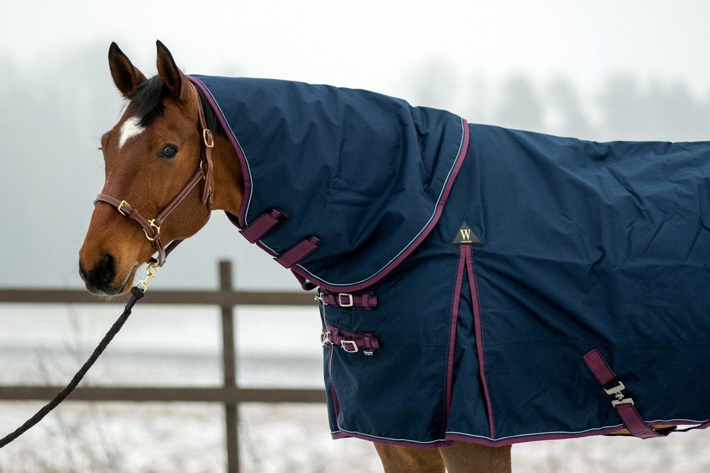 WAHLSTEN RAIN 600D + 100G, NECKPIECE FOR TURNOUT RUG, NAVY