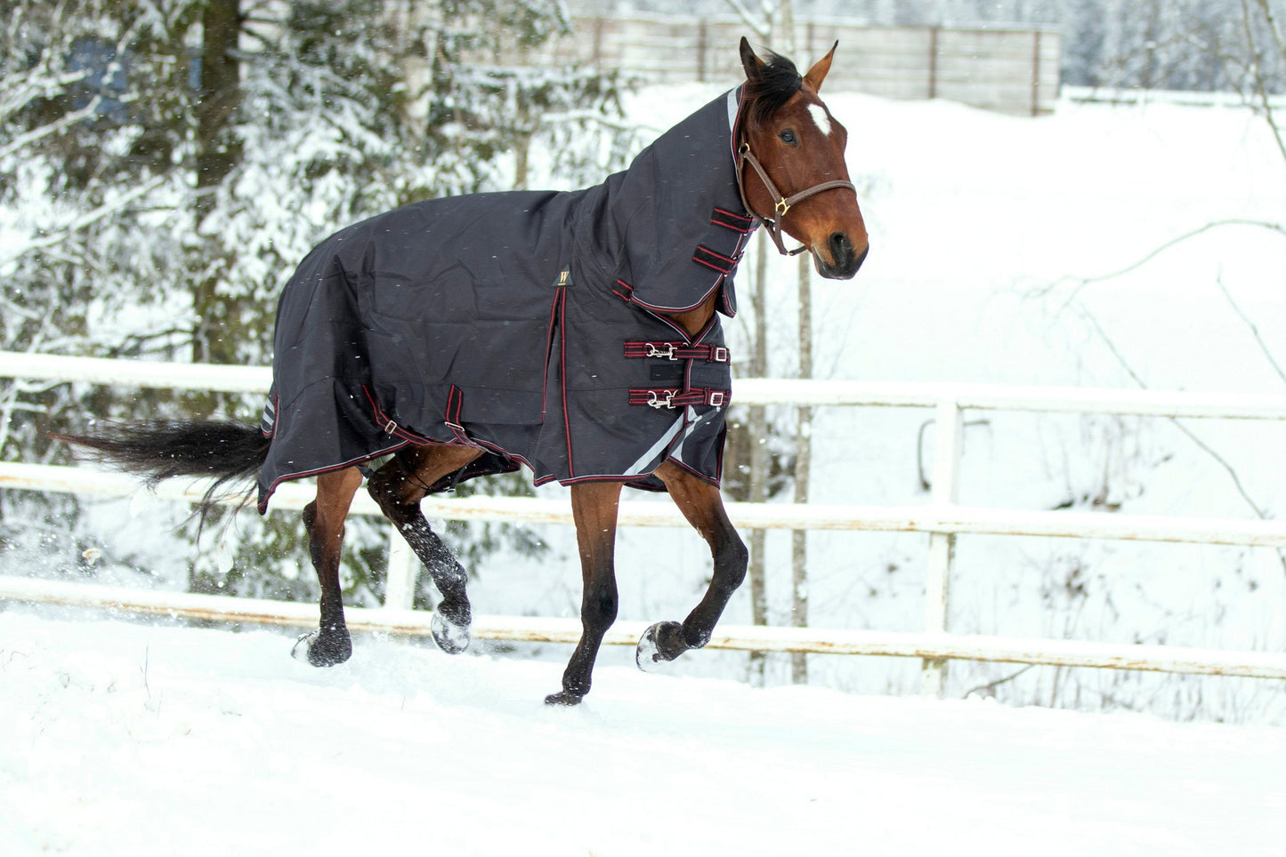 WAHLSTEN ULTIMATE 1200D+0G FULLNECK TURNOUT RUG, BLACK