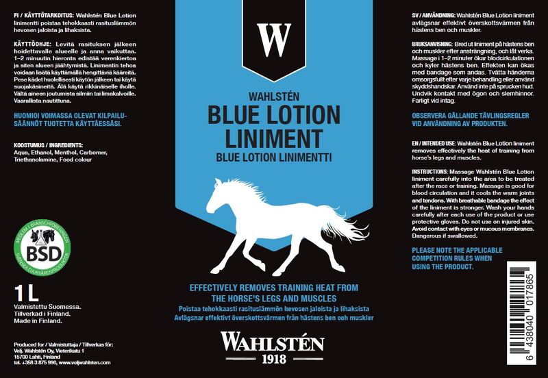 WAHLSTEN BLUE LOTION LINIMENT 1 L