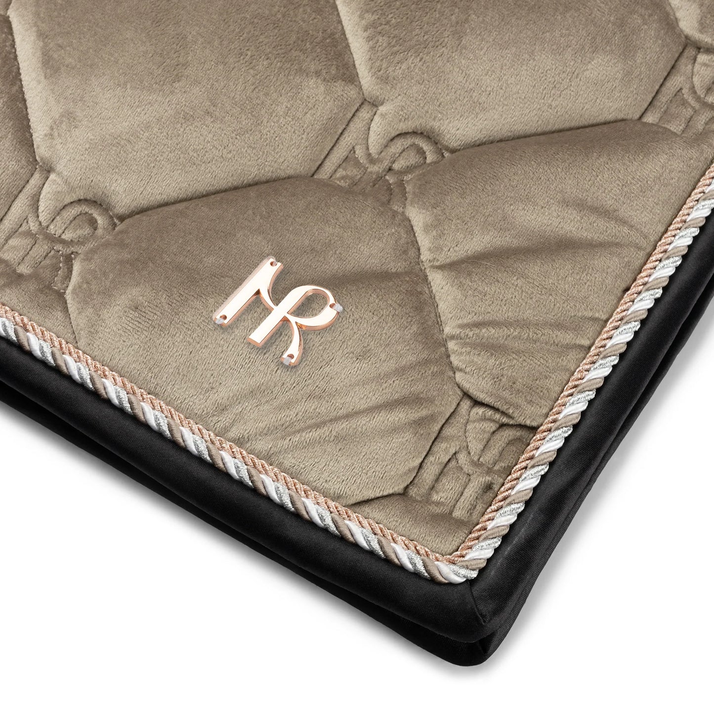 CHARMER DRESSAGE SADDLE PAD, TAUPE VELVET, FULL