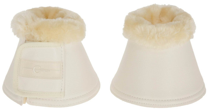 Covalliero Pelisa horse bell boots with faux fur, white