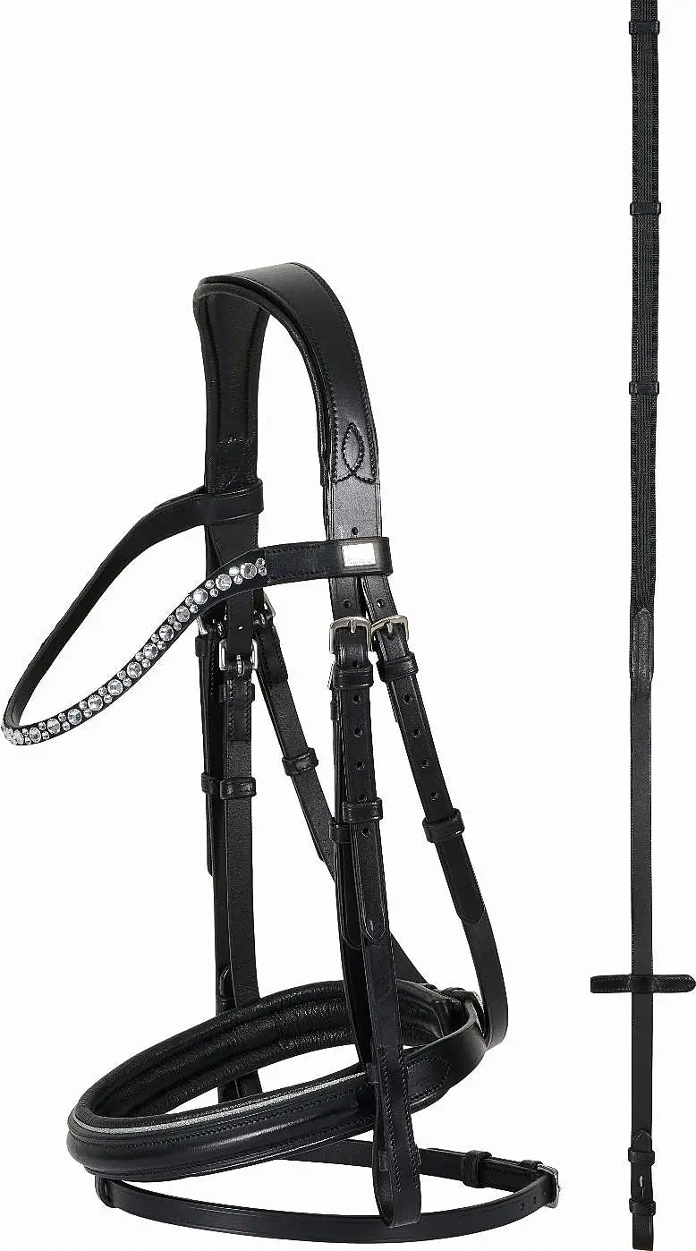 HorseGuard EMI 24.1 bridle with combined noseband, SHET, BLACK