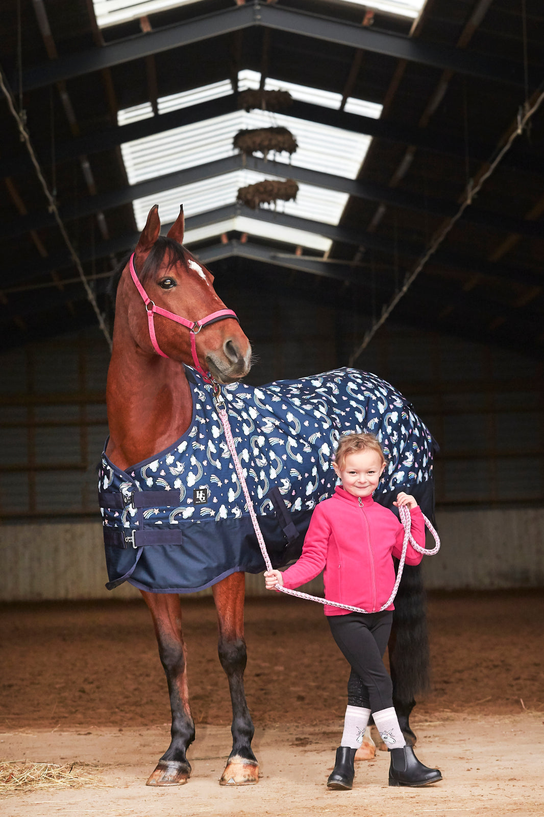 HG Josh pony turnout rug 600D 100g, Navy, 95 cm