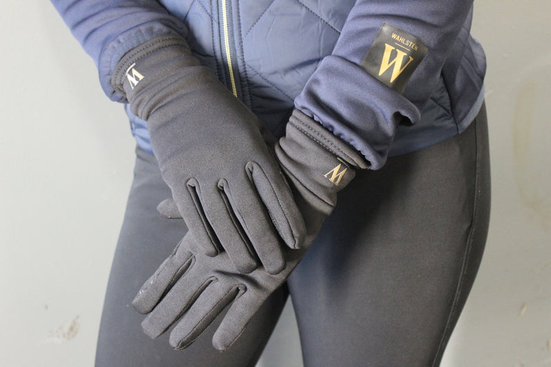 WAHLSTEN GEMMA POLAR FLEECE RIDING GLOVES, BLACK