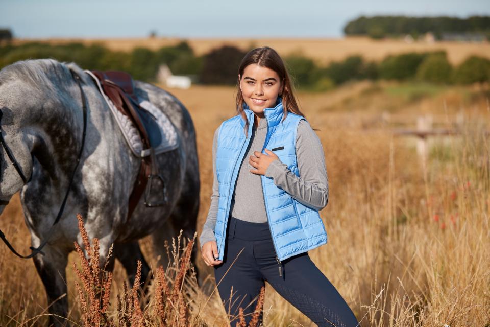 Equipage Kalea riding tights with full grip, blue, Navy, L