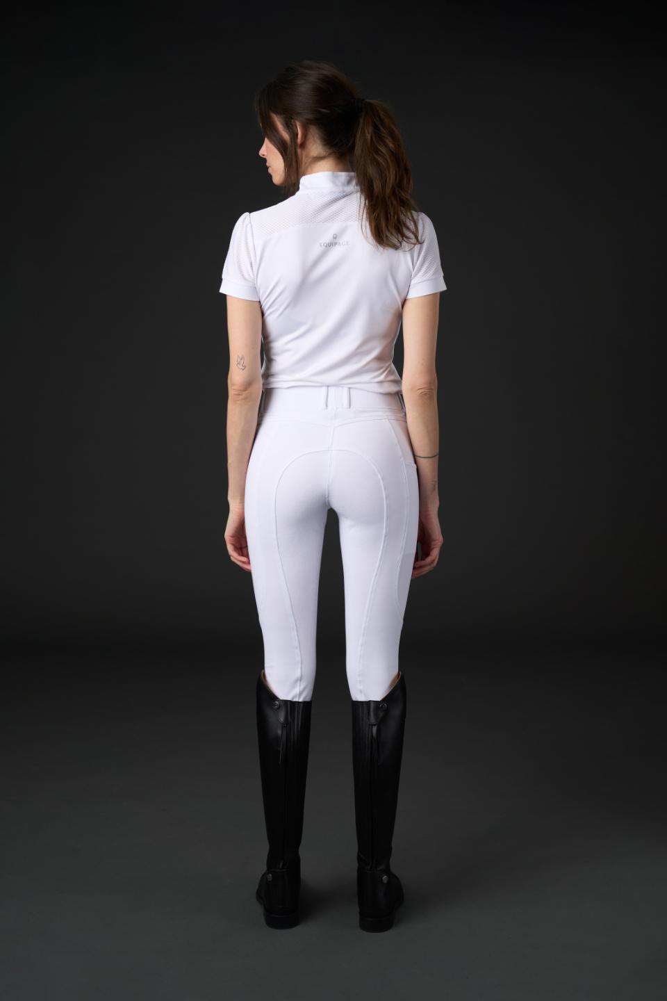 Equipage Kalea riding tights with full grip, white
