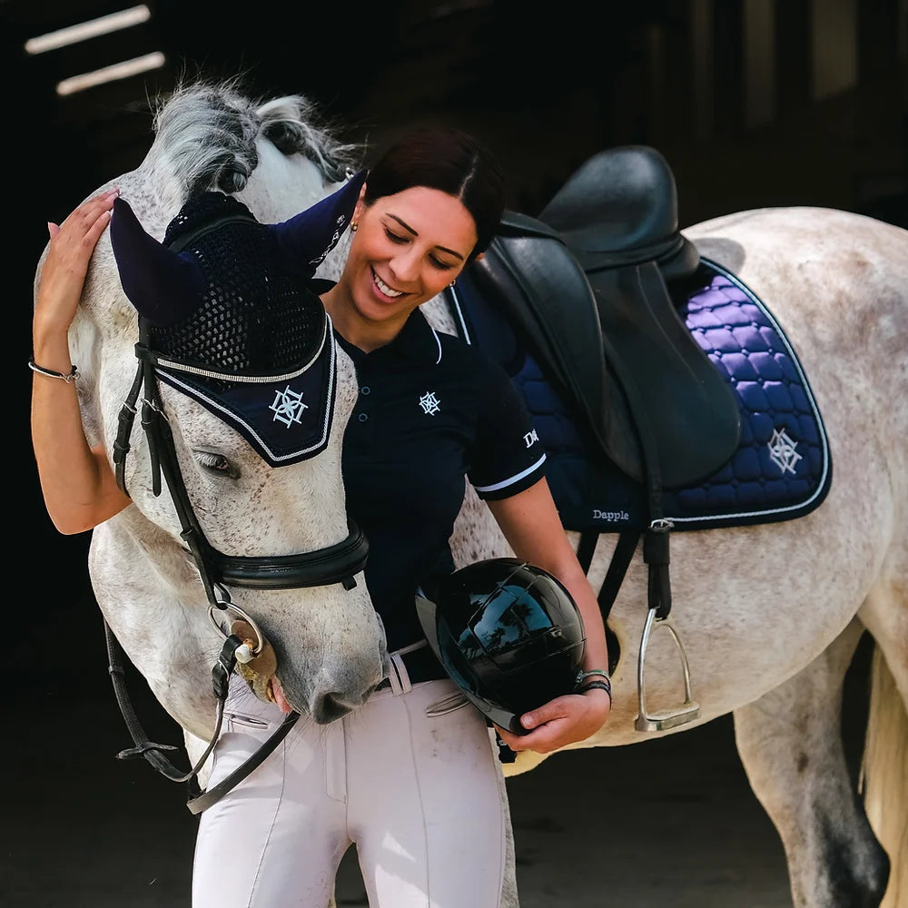 Dapple Oxford Blue Diamanté Saddle Pad