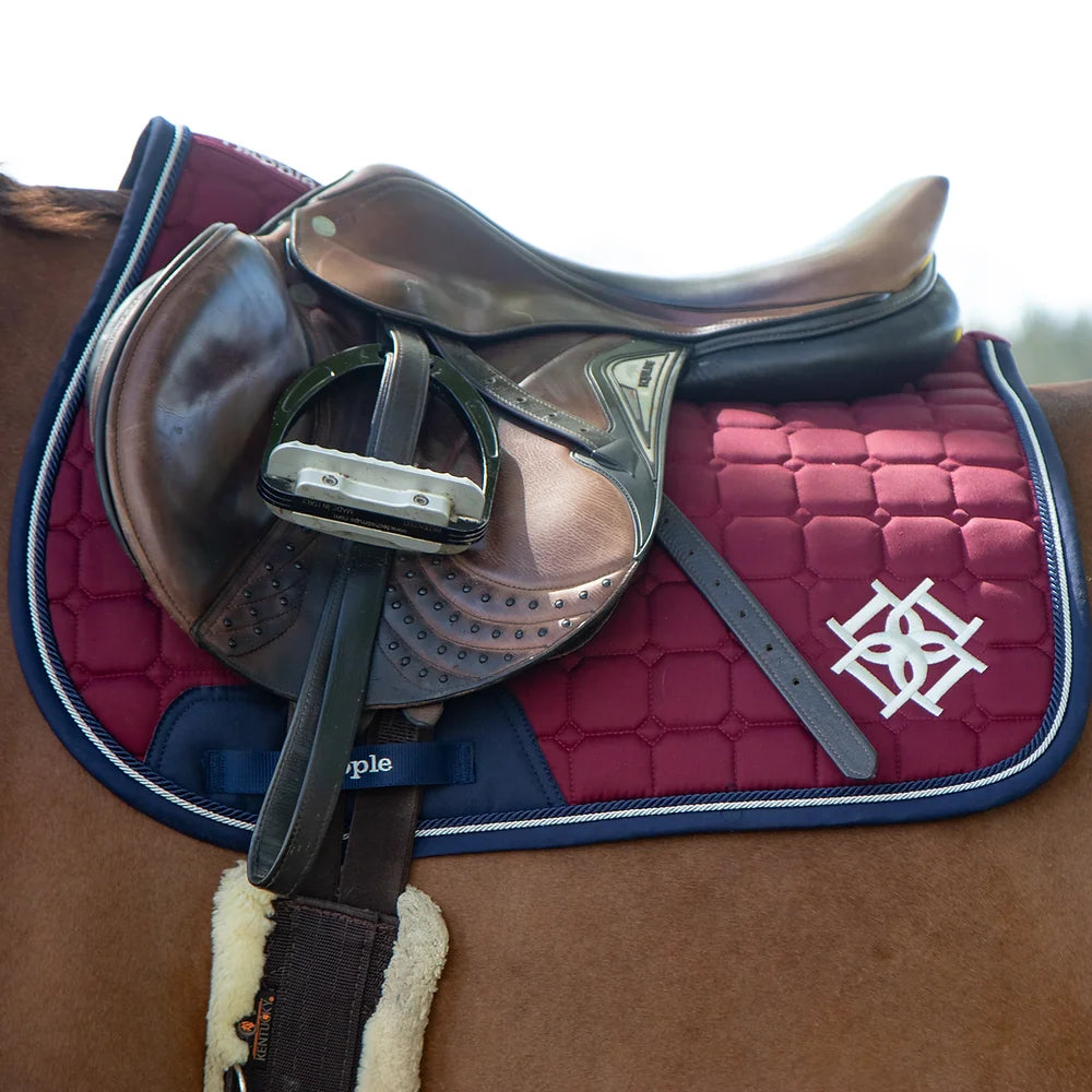 Burgundy & Navy Saddle Pad