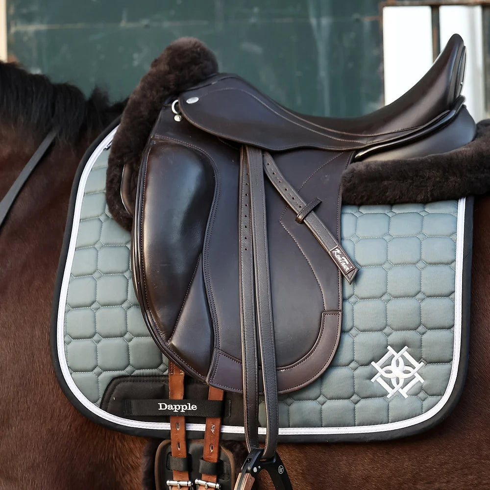Dapple Pine Saddle Pad with Grey piping