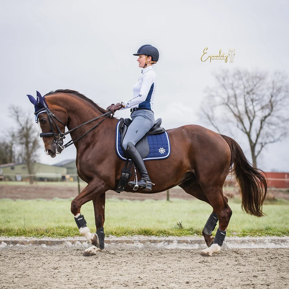Dapple Navy & White Saddle Pad