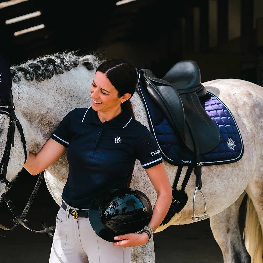 Dapple Oxford Blue Diamanté Saddle Pad
