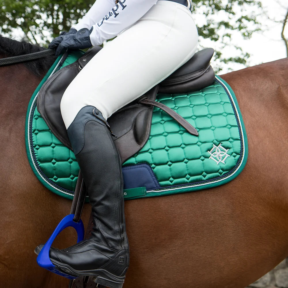 Dapple Emerald Green Diamanté Saddle Pad