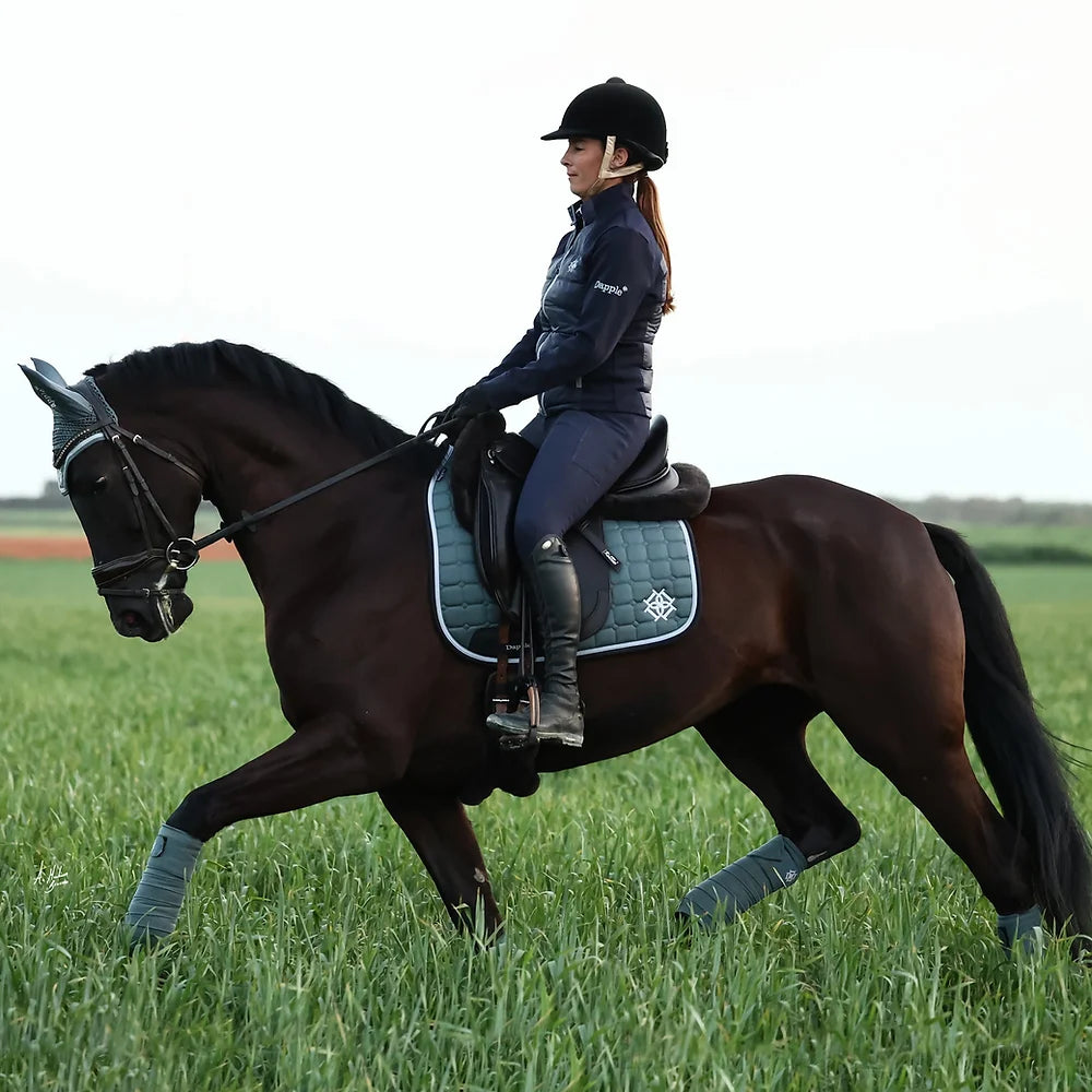 Dapple Pine Saddle Pad with Grey piping