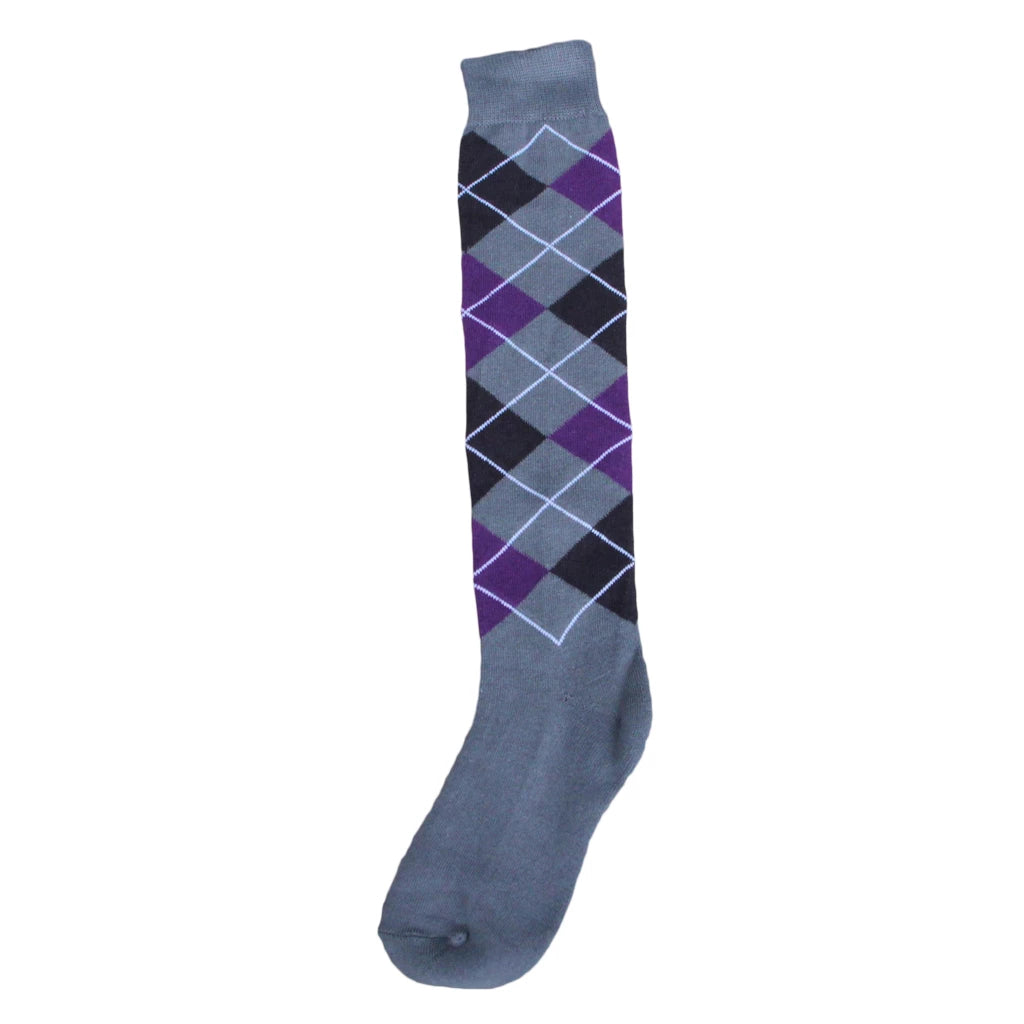 Riding sock RE grey/black/lila 43-46