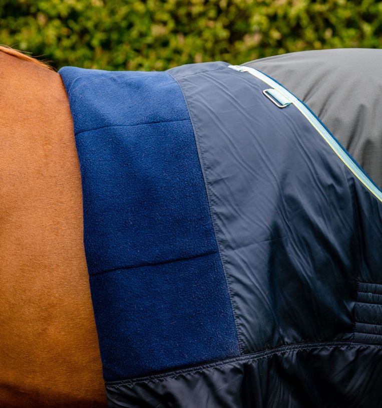 Amigo® Hero Ripstop Turnout with Fleece Lining (50g Light), Shadow/Blue Haze & Navy, 130cm (6'0")