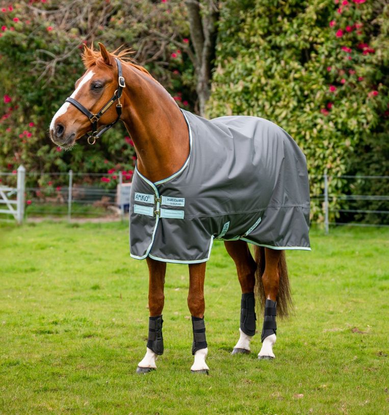Amigo® Hero Ripstop Turnout with Fleece Lining (50g Light), Shadow/Blue Haze & Navy, 130cm (6'0")