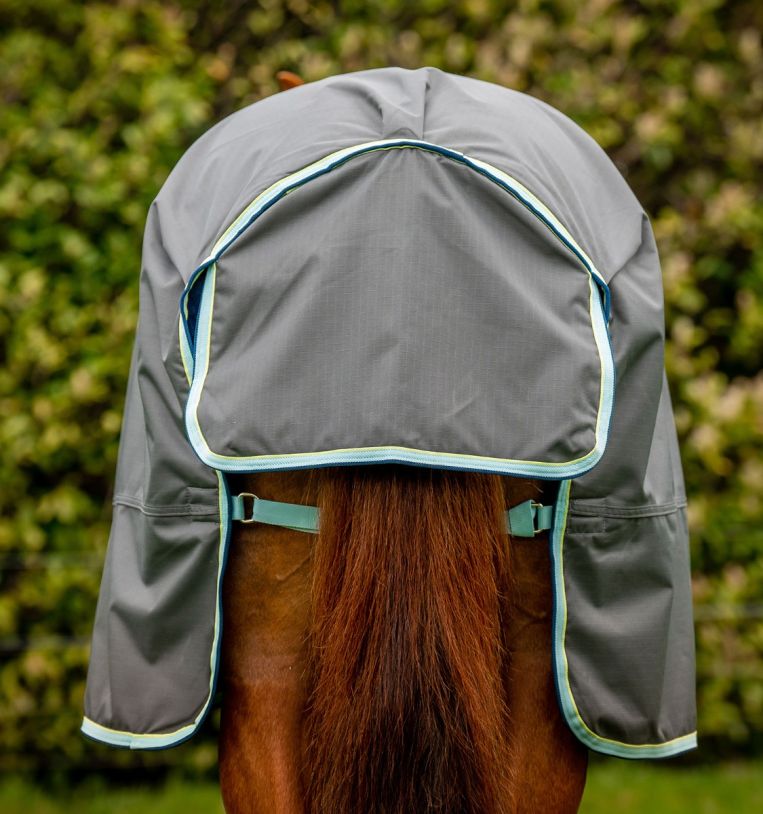 Amigo® Hero Ripstop Turnout with Fleece Lining (50g Light), Shadow/Blue Haze & Navy, 130cm (6'0")