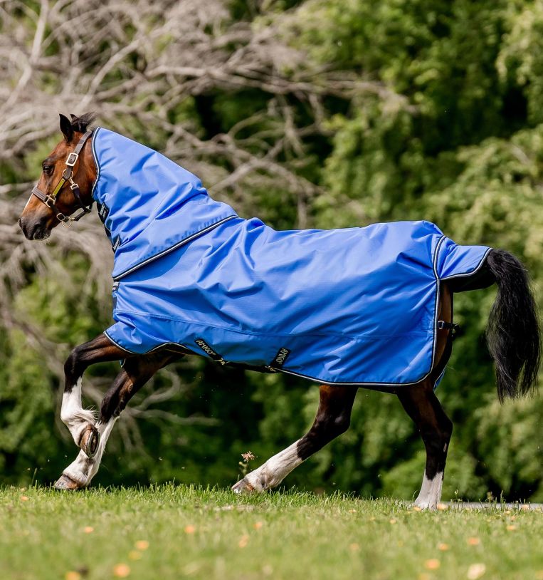 Amigo® Hero Ripstop Plus Turnout, 100g Light, Blue/Navy&Grey, 125 cm, 130 cm