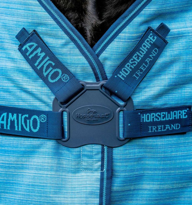 Amigo® Hero 900 Revive Plus Turnout, 50g Light, Ocean Blue/Navy & Electric Blue, 145 cm, 160 cm