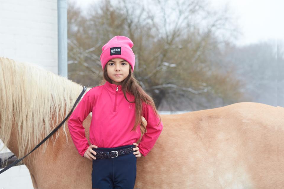 Equipage Kolyma long sleeve riding shirt for kids, Pink Peacock
