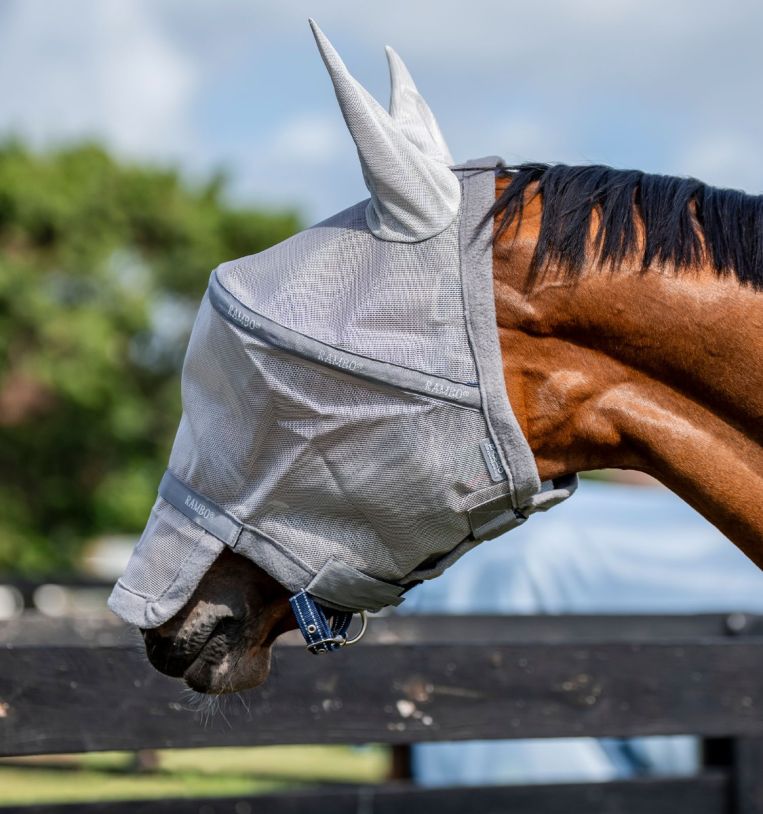 Rambo Flymask, Silver/Titanium Grey & Silver, Horse