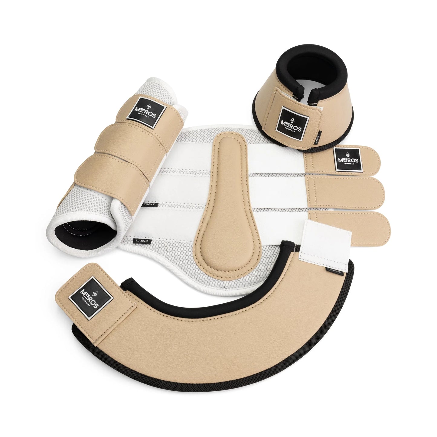 NEOPRENE & MESH SPLINT BOOTS - FRONT - WHITE & BEIGE, Full