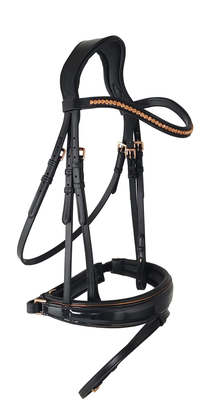 REGULAR ITALIAN LEATHER BRIDLE - ROSÉ, FULL
