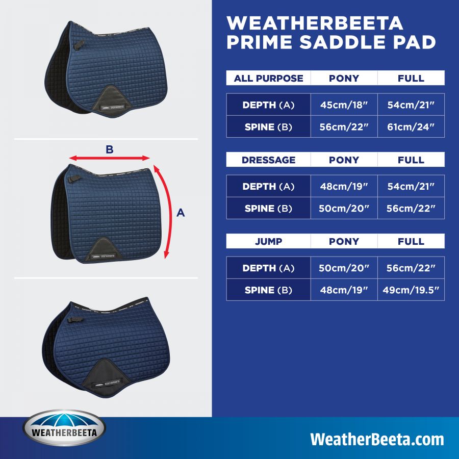 WEATHERBEETA PRIME DRESSAGE SADDLE PAD