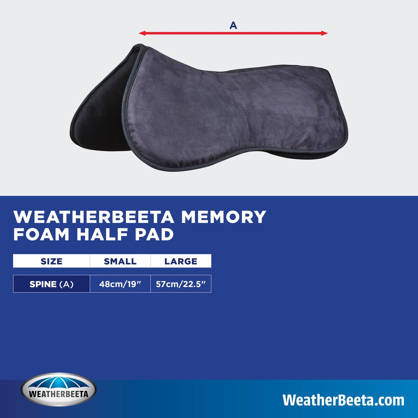 WEATHERBEETA MEMORY FOAM SHIMMABLE HALF PAD - Three Horses SIA