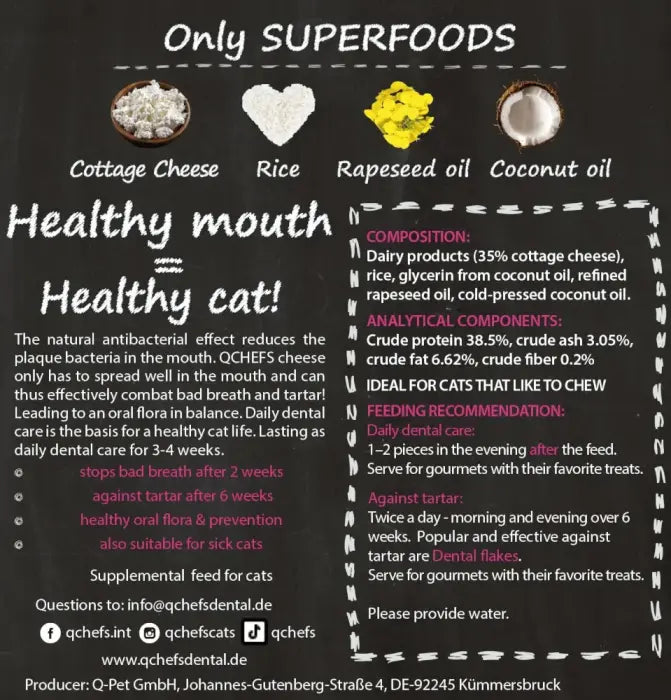 QCHEFS Cat Treat Dental Flips 40 g