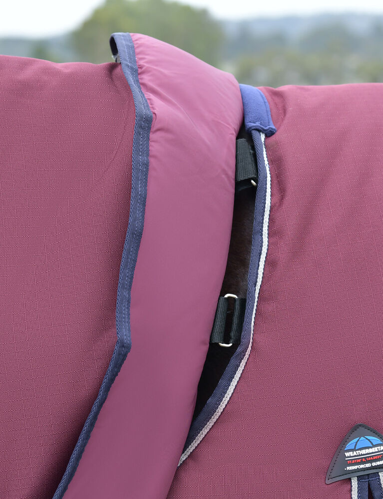 WEATHERBEETA COMFITEC ESSENTIAL TURNOUT DETACH-A -NECK 50G, BURGUNDY/NAVY, 145 cm