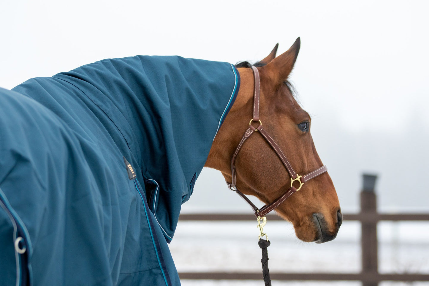 WAHLSTEN WATERFALL 1200D + 50G FULLNECK TURNOUT RUG, PETROL