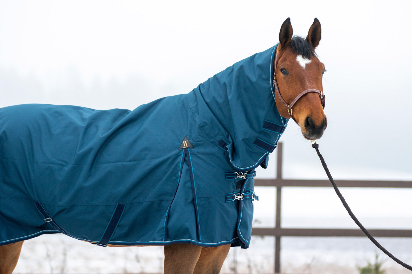 WAHLSTEN WATERFALL 1200D + 50G FULLNECK TURNOUT RUG, PETROL