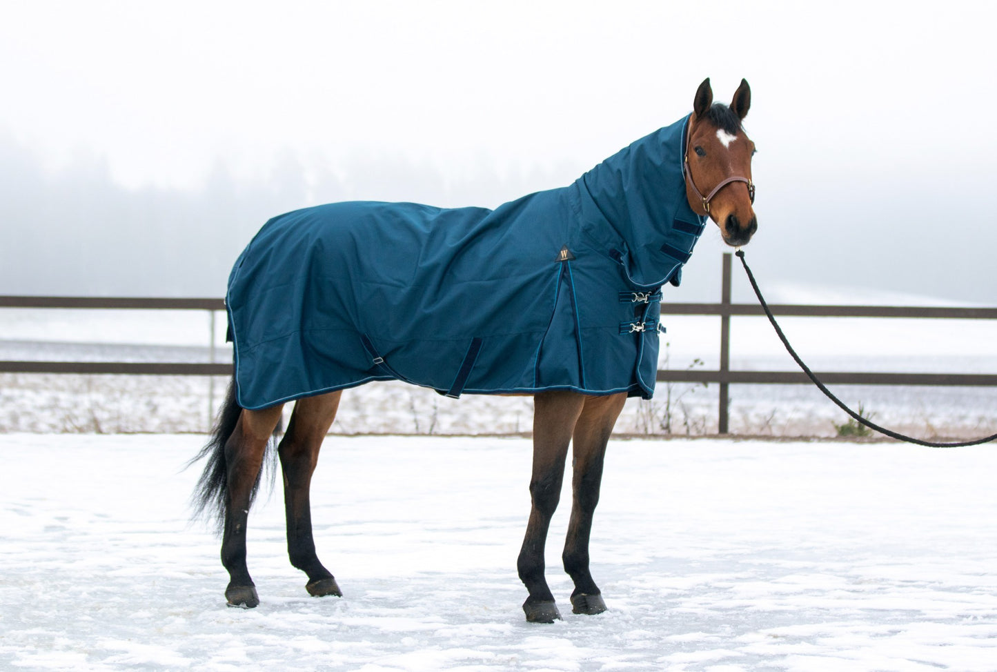 WAHLSTEN WATERFALL 1200D + 50G FULLNECK TURNOUT RUG, PETROL