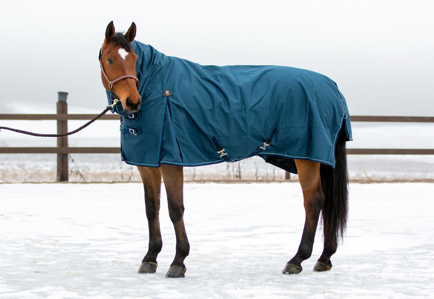 WAHLSTEN WATERFALL 1200D + 50G FULLNECK TURNOUT RUG, PETROL