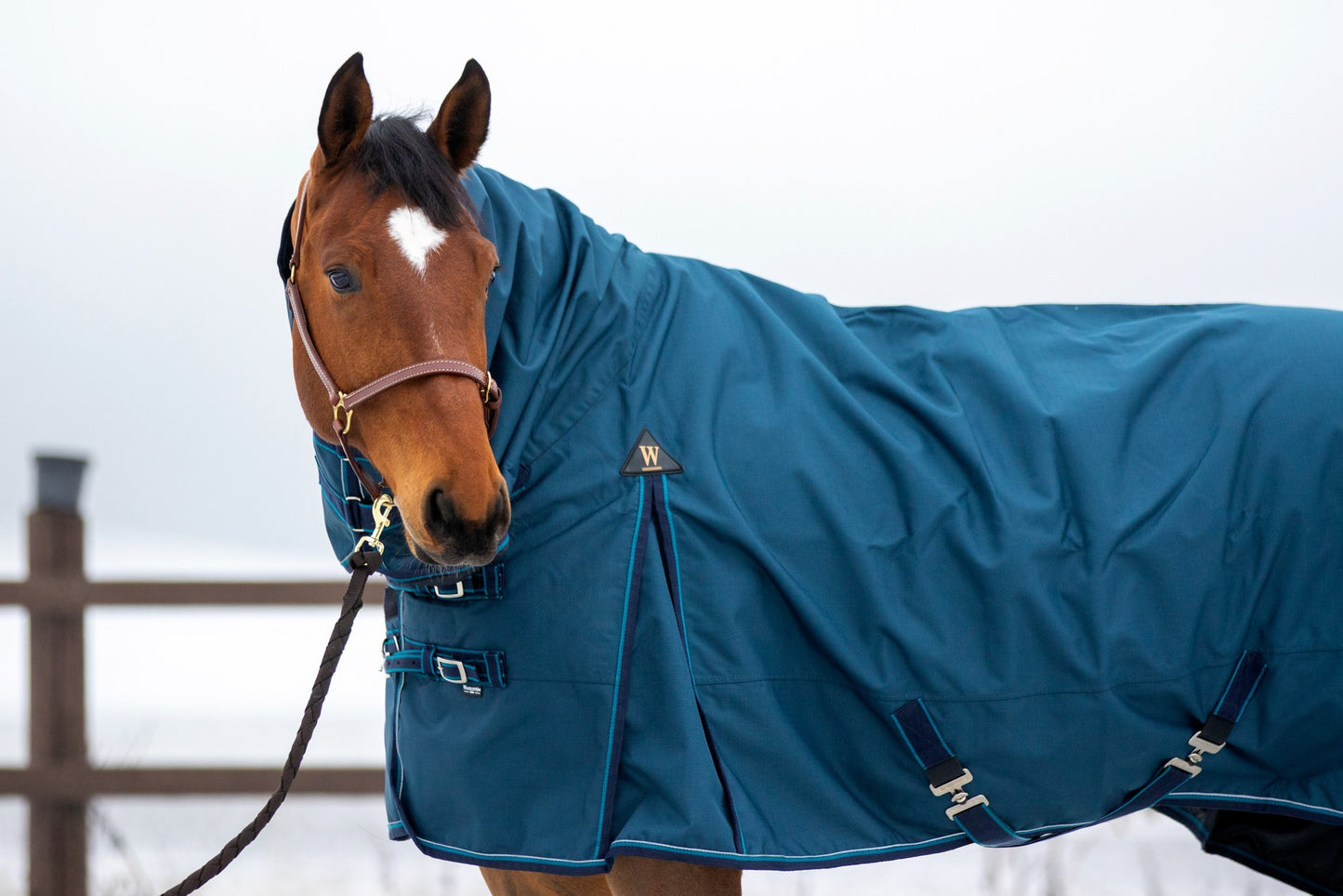 WAHLSTEN WATERFALL 1200D + 50G FULLNECK TURNOUT RUG, PETROL