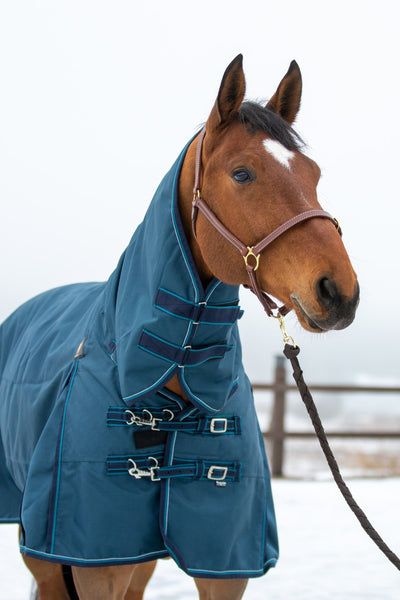 WAHLSTEN WATERFALL 1200D + 50G FULLNECK TURNOUT RUG, PETROL