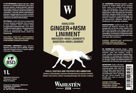 WAHLSTEN GINGER + MSM LINIMENT 1L