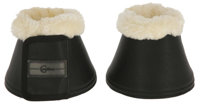 Pelisa horse bell boots with faux fur, black, Covalliero