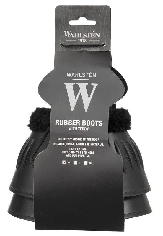 WAHLSTEN RUBBER BOOTS W/ TEDDY, BLACK, L