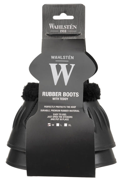 WAHLSTEN RUBBER BOOTS W/ TEDDY, BLACK, L