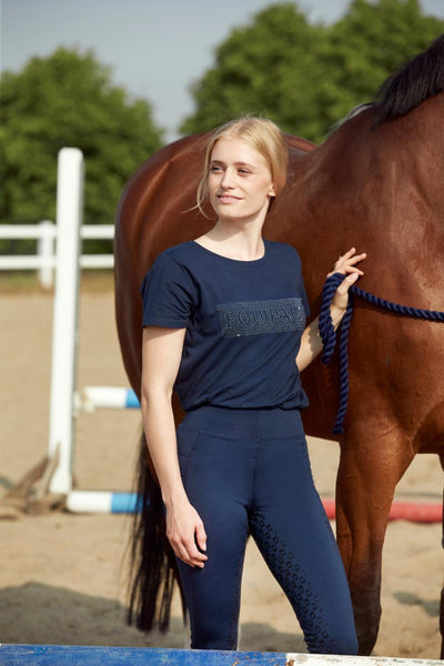 Equipage Finley riding tights fullgrip, navy, L