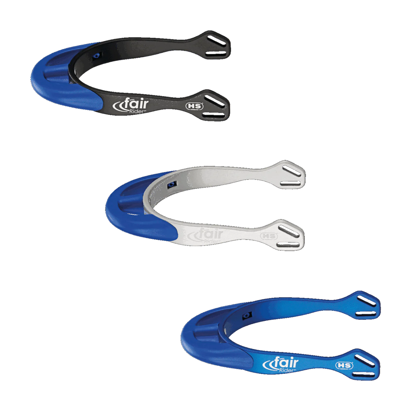 SPRENGER FAIRRIDER SPURS - ALUMINIUM BLUE, NECK 25MM BLUE THIN ROUNDED