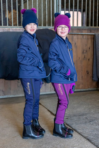 WAHLSTEN CARMELIAN CHILDREN'S WINTER RIDING LEGGINGS, BURGUNDY