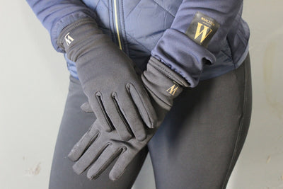 WAHLSTEN GEMMA POLAR FLEECE RIDING GLOVES, BLACK