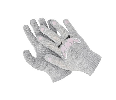 WAHLSTEN MAGIC GLOVES CHILDREN, UNICORN, LIGHT GREY