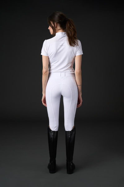 Equipage Kalea riding tights with full grip, white